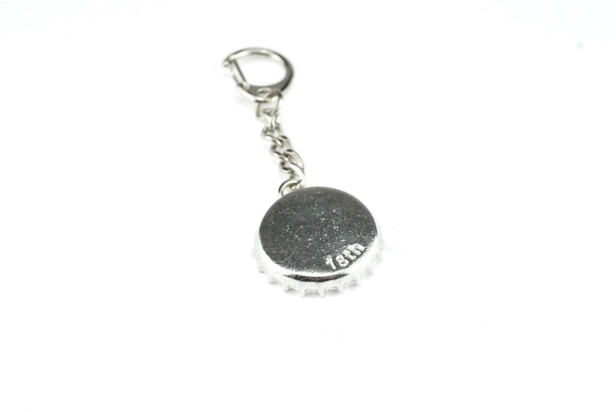 18th. Tin Bottle Cap Keyring/Keychain. Token. Birthday. Christmas.