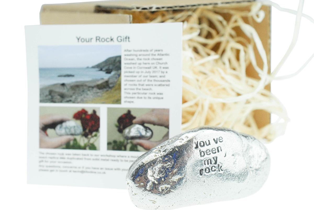 You've Been My Rock - Solid Heavy Polished Metal Rock - Gift For Him and Her for Christmas or Valentines