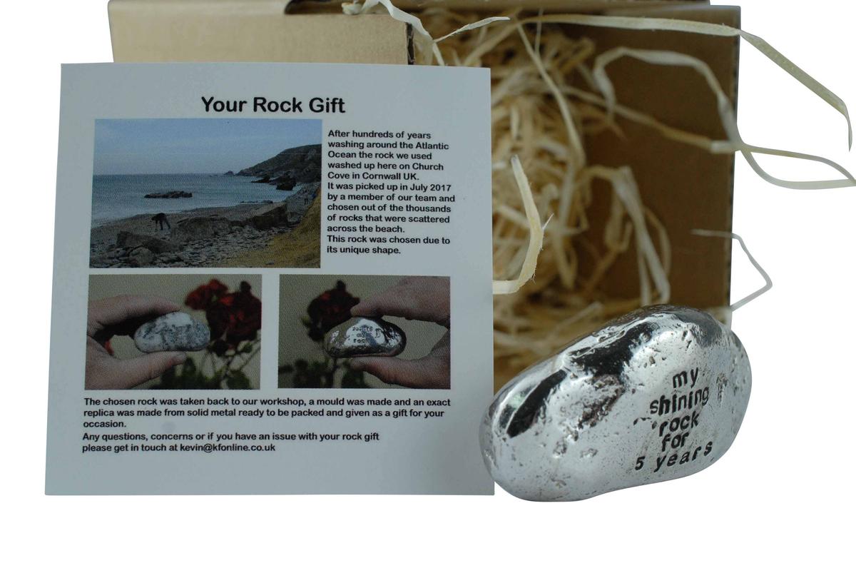 Metal Anniversary Rock – 5 Year Gift, Hand Cast & Polished
