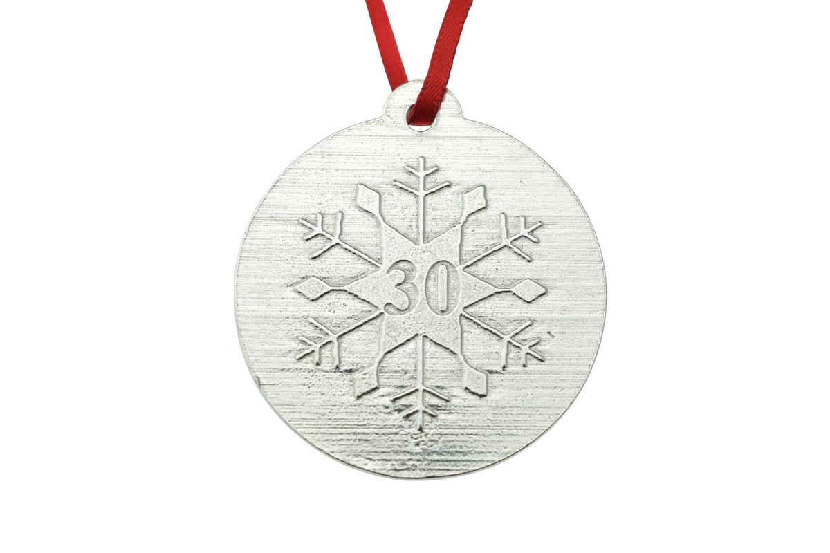 30th Christmas Snowflake Metal Decoration - 30th Anniversary Idea