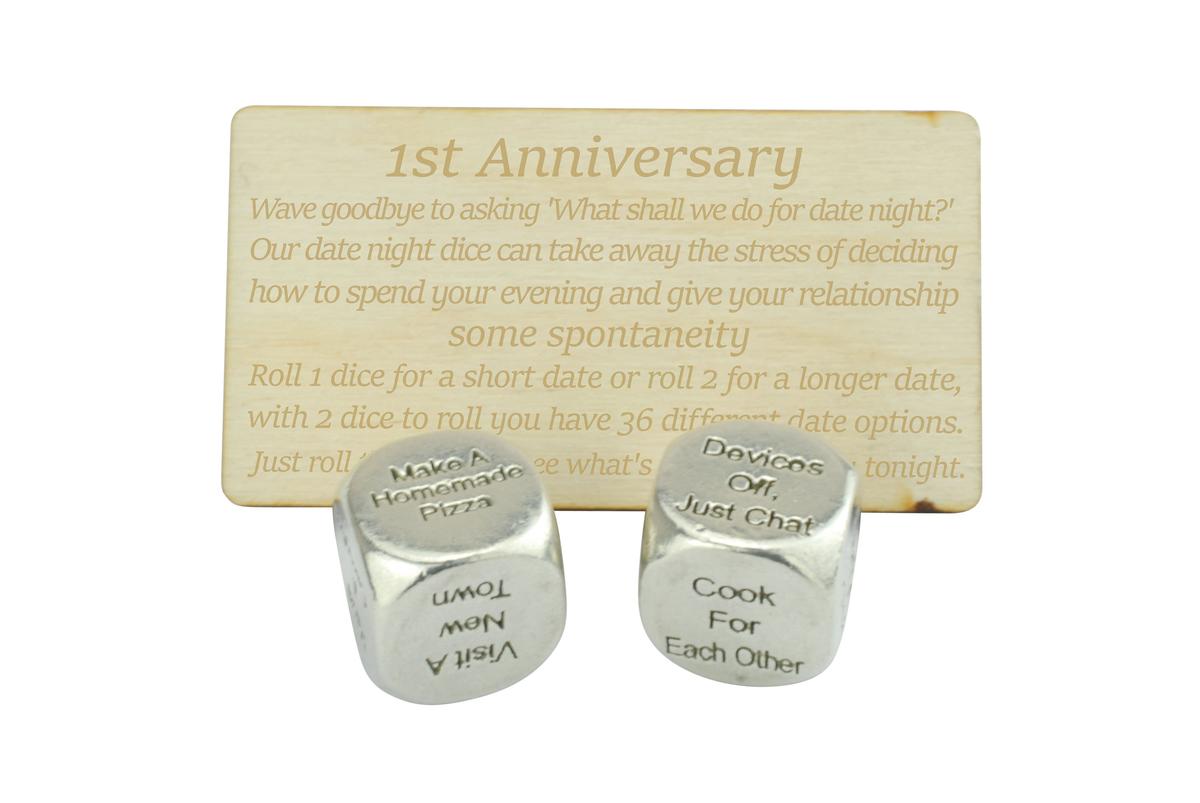 First Anniversary Date Night Decider Dice - 1st Anniversary