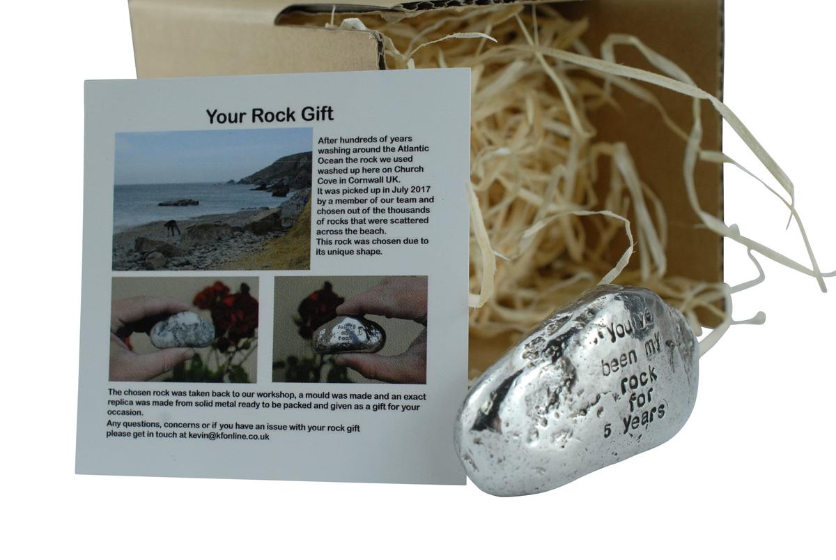 5th Anniversary Gifts For Men Ornament - You've Been My Rock For 5 Years - Solid Metal Heavy Rock