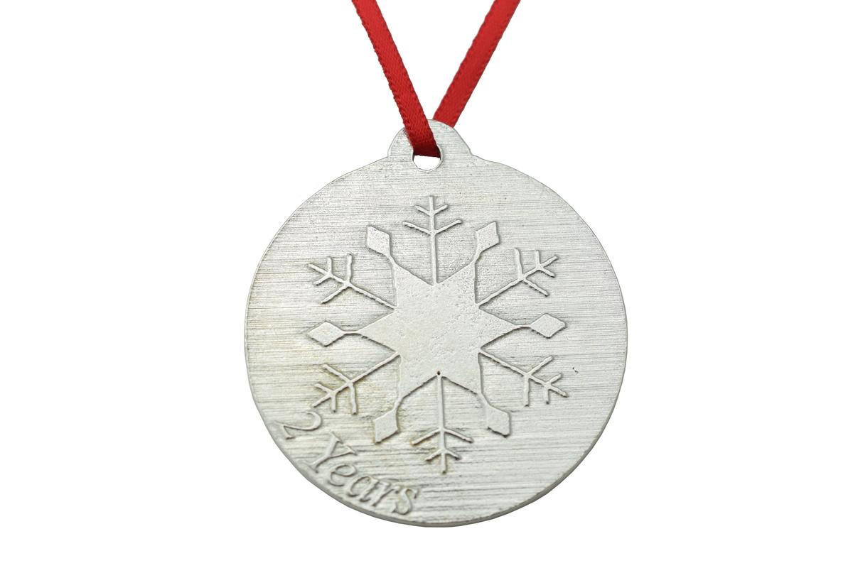 2 Year Anniversary - Metal Christmas Snowflake Metal Decoration